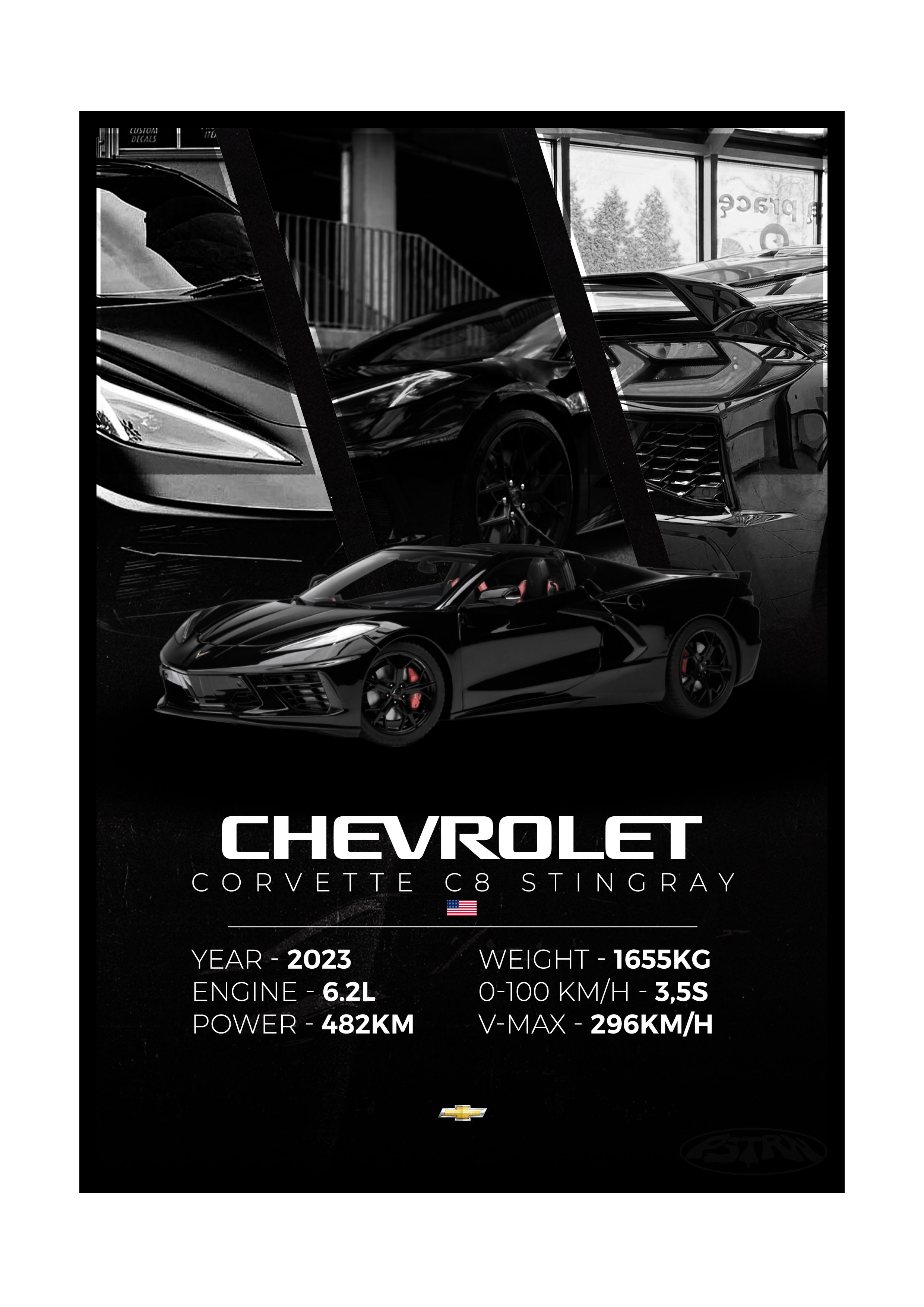 PLAKAT CHEVORLET CORVETTE C8