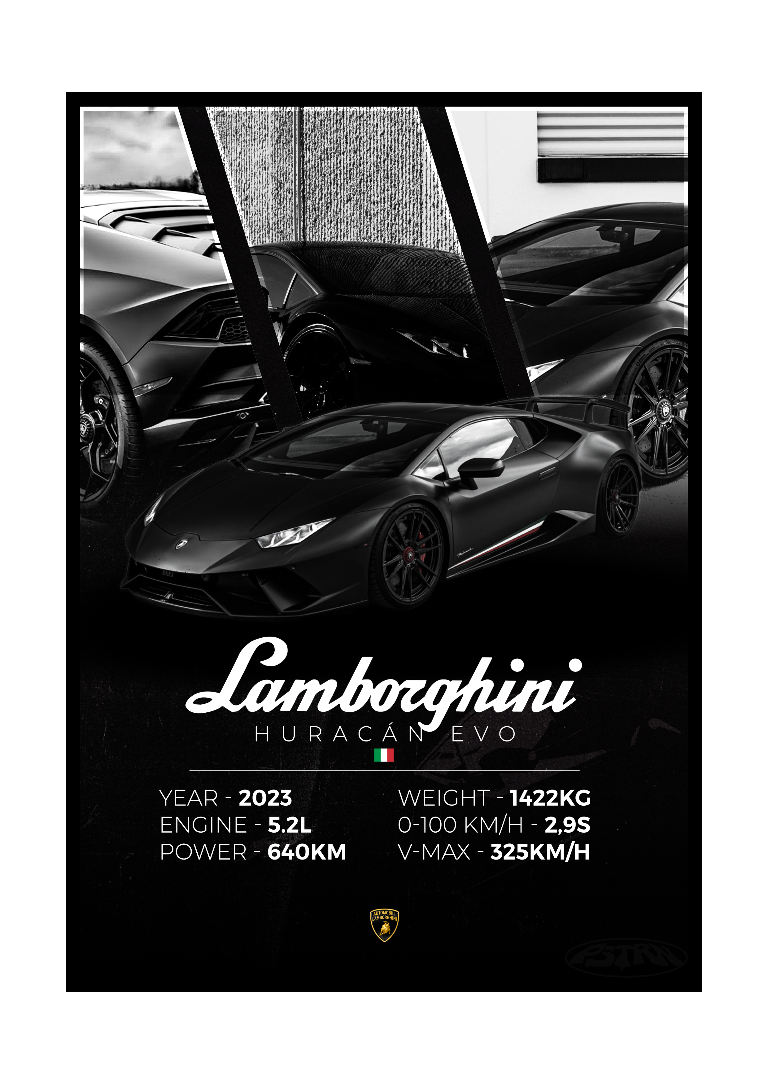 PLAKAT LAMBORGHINI HURACAN EVO