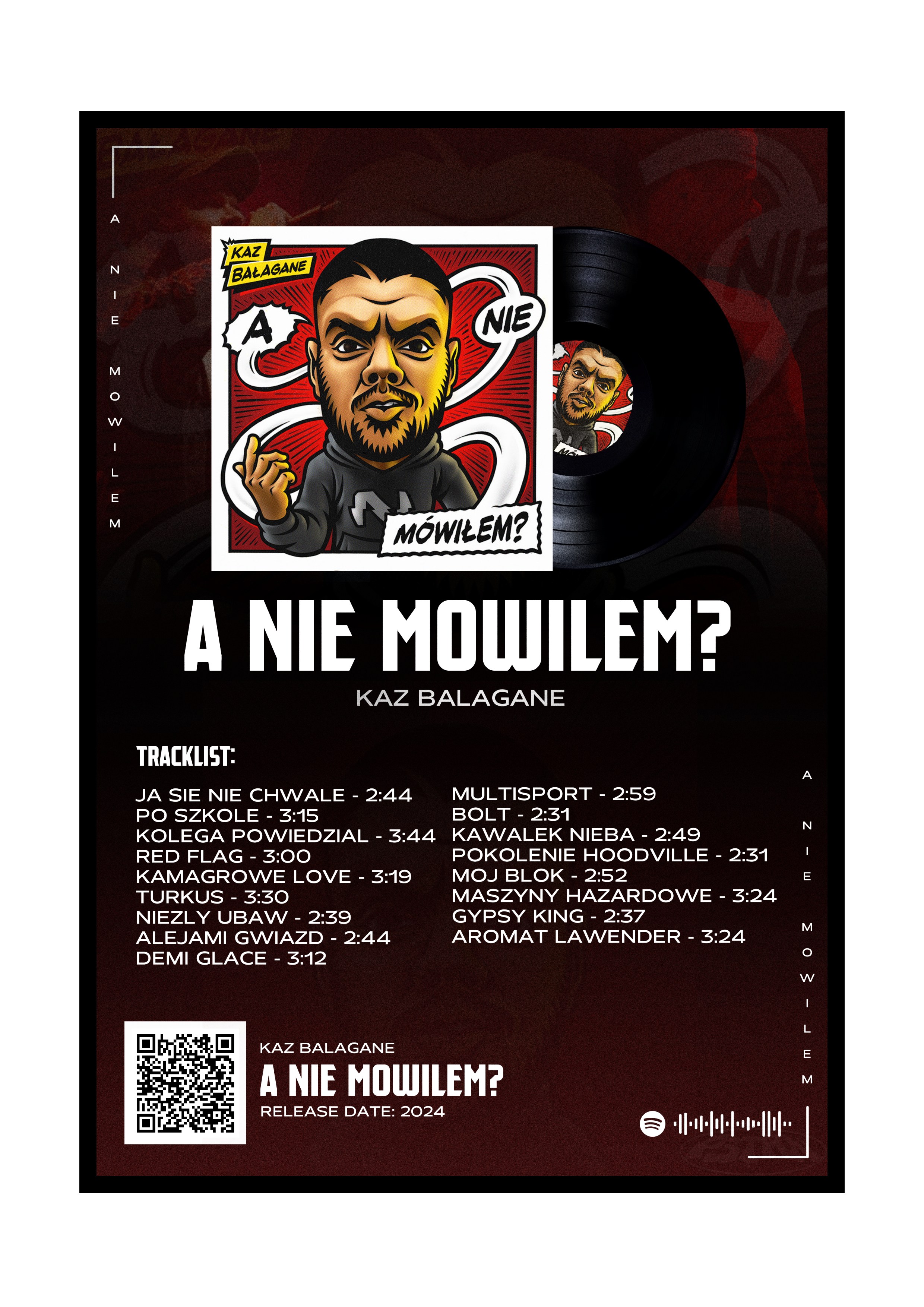 PLAKAT ALBUM "A NIE MÓWIŁEM?" KAZ BALAGANE (STYL 1)