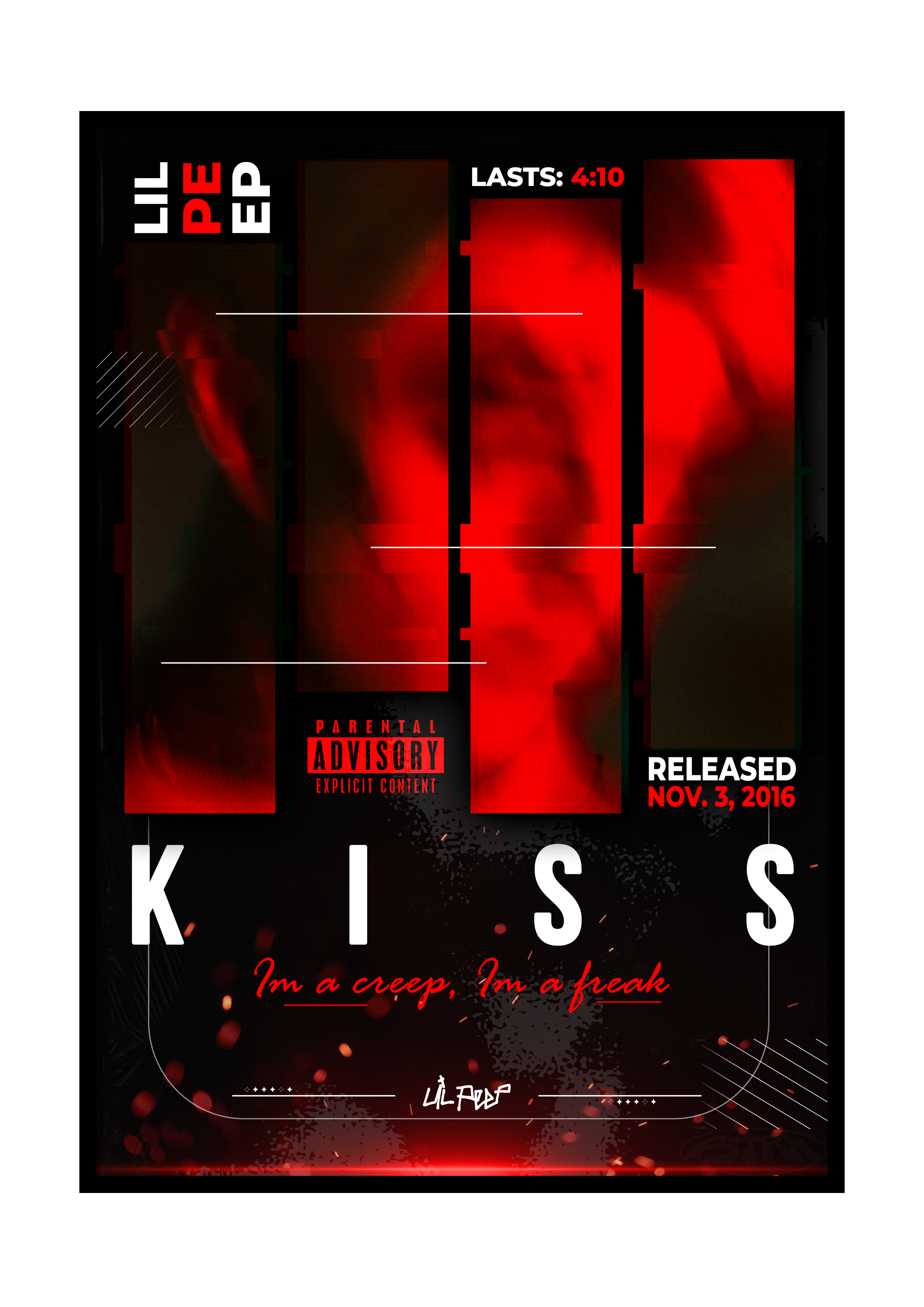 PLAKAT PIOSENKA "KISS" LIL PEEP