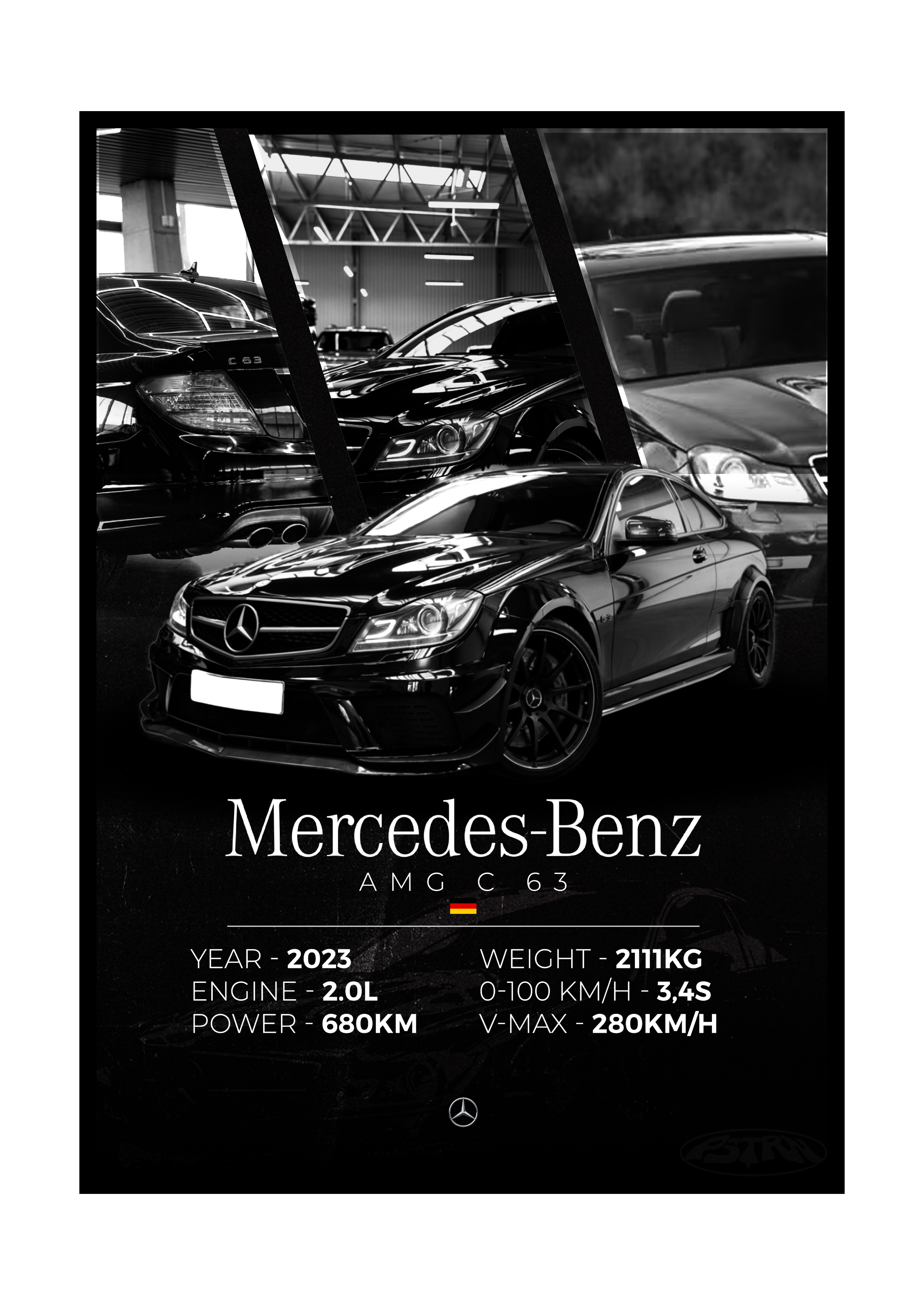 PLAKAT MERCEDES BENZ AMG C63