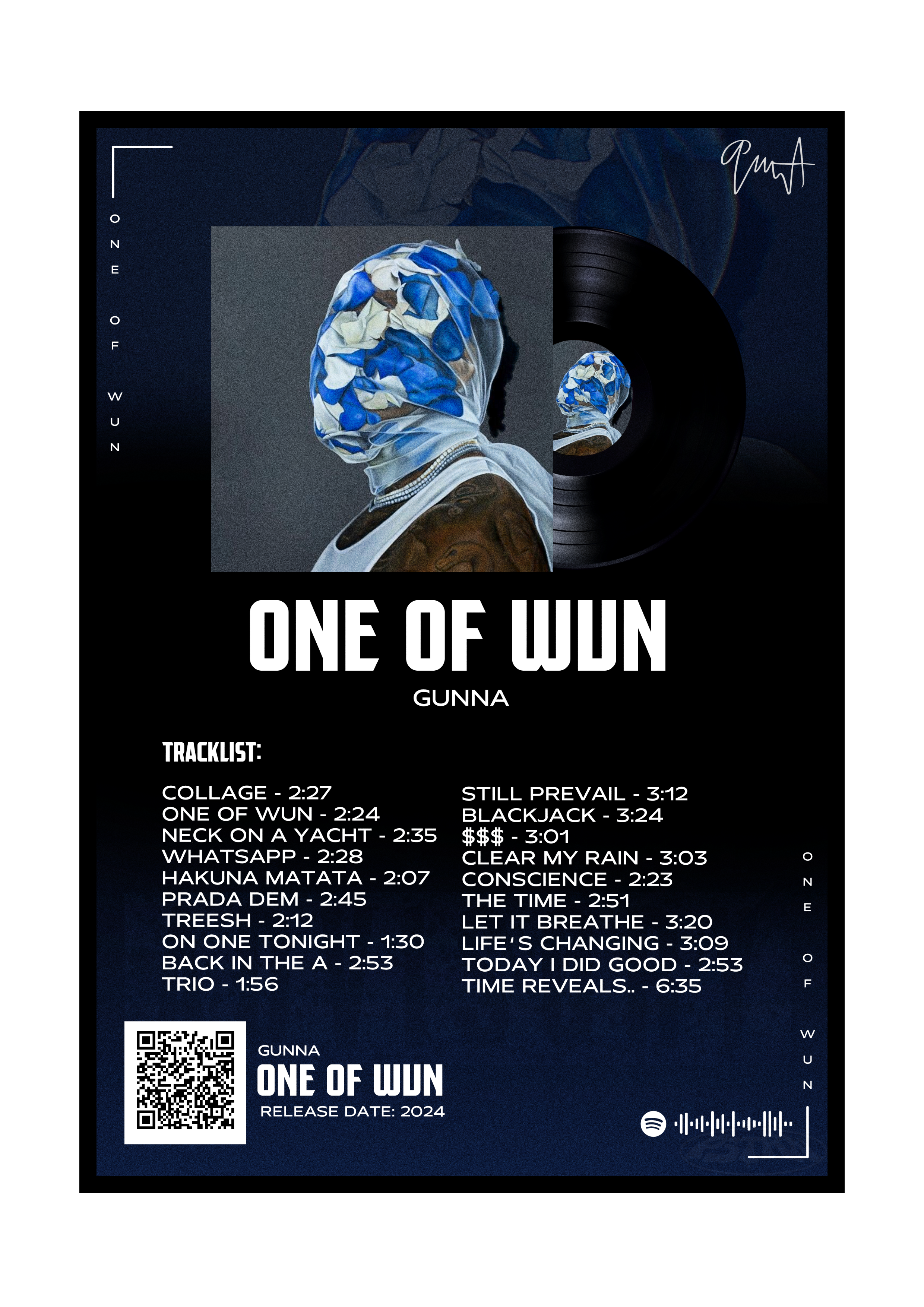 PLAKAT ALBUM "ONE OF WUN" GUNNA (STYL 1)