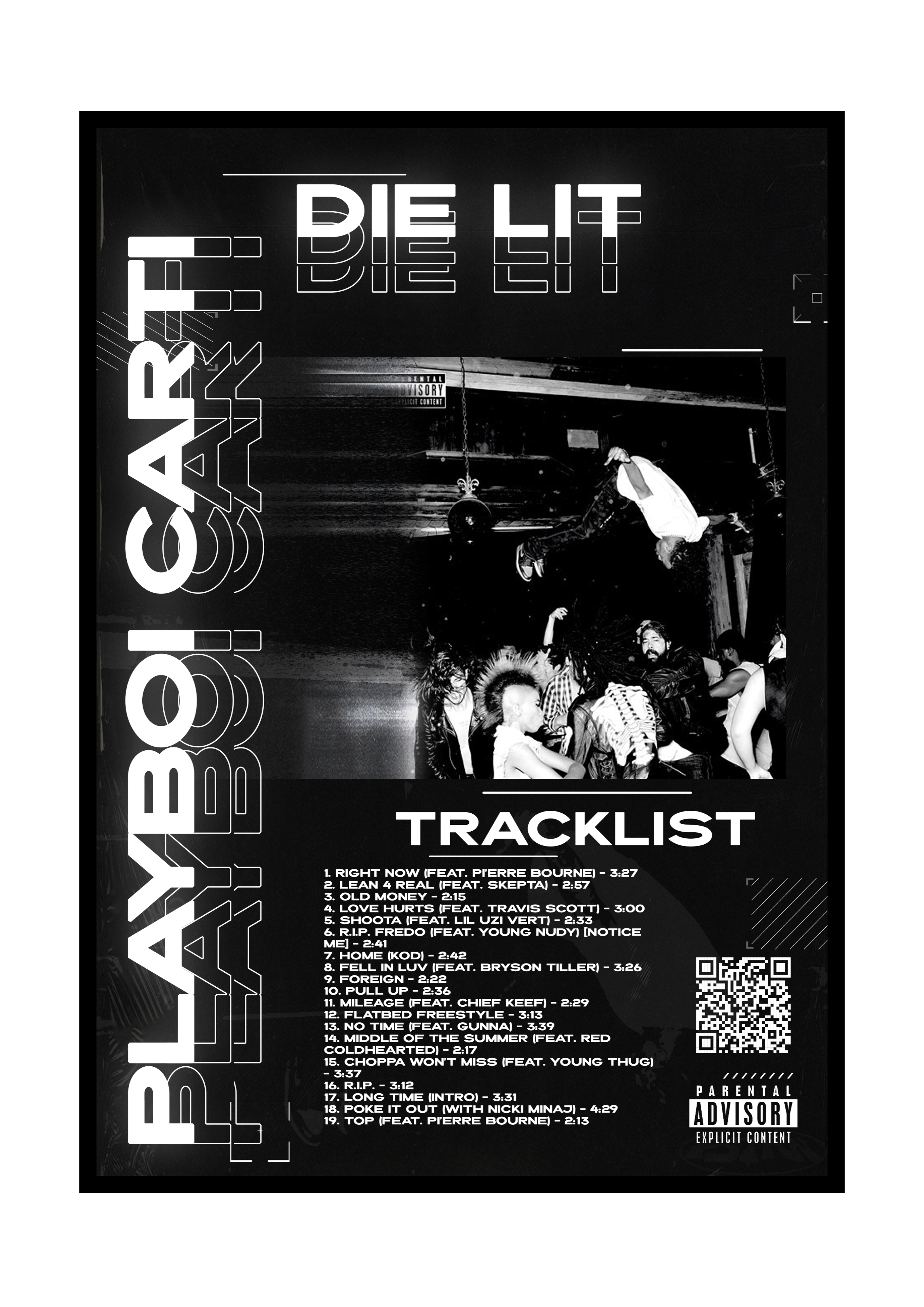 PLAKAT ALBUM "DIE LIT" PLAYBOI CARTI