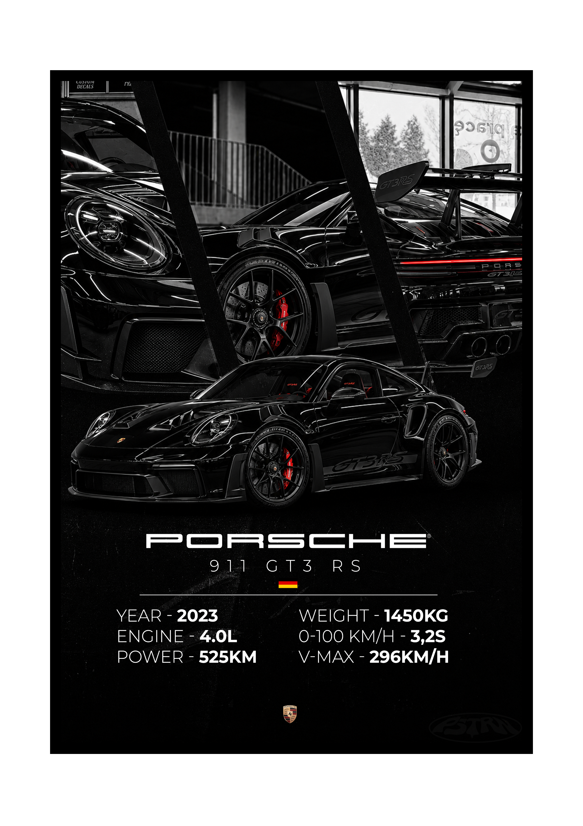 PLAKAT PORSCHE 911 GT3 RS