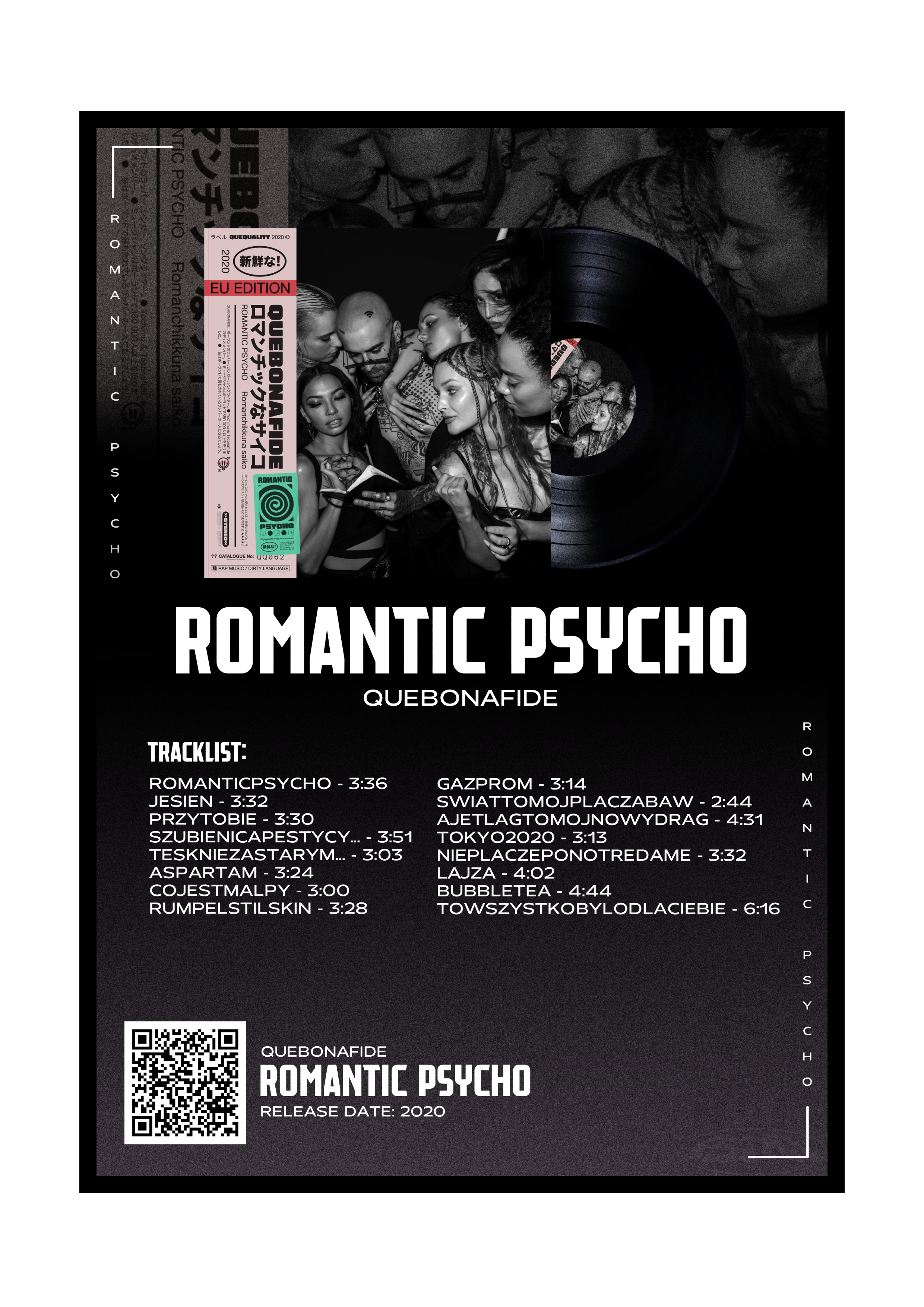 PLAKAT ALBUM "ROMANTIC PSYCHO" QUEBONAFIDE (STYL 1)
