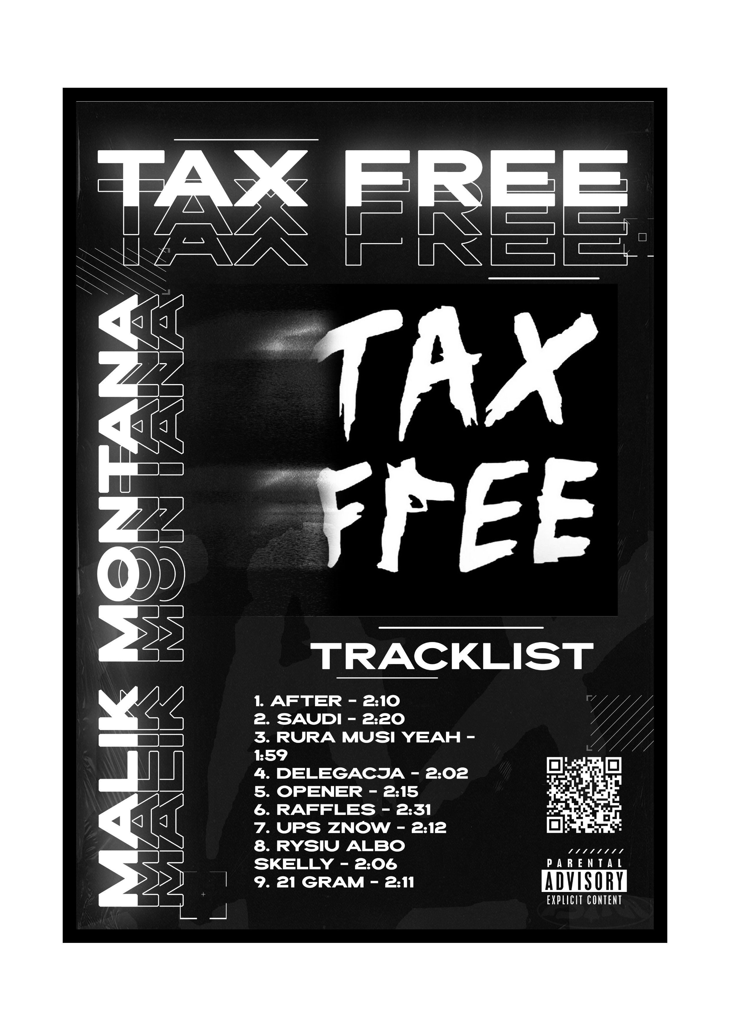 PLAKAT ALBUM "TAX FREE" MALIK MONTANA
